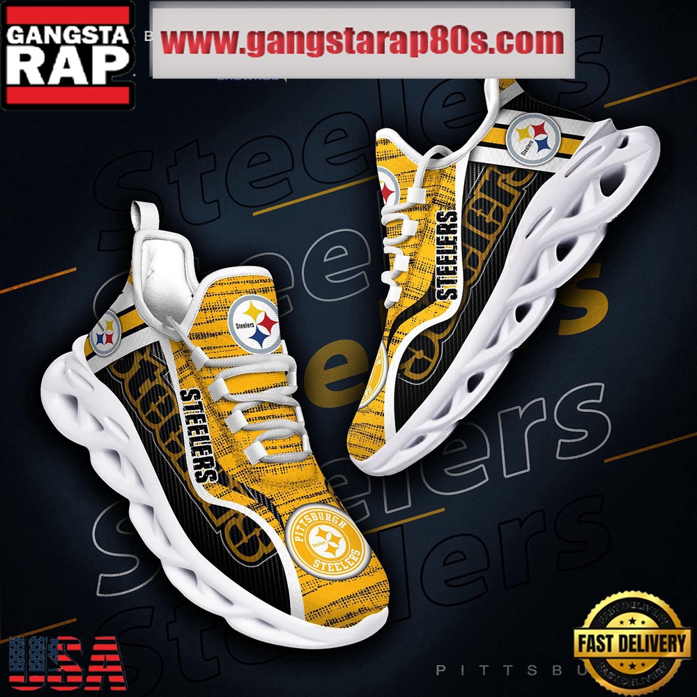 NFL Pittsburgh Steelers Unique Design Max Soul Shoes Running Sneakers NFL Pittsburgh Steelers Unique Design Max Soul Shoes Running Sneakers