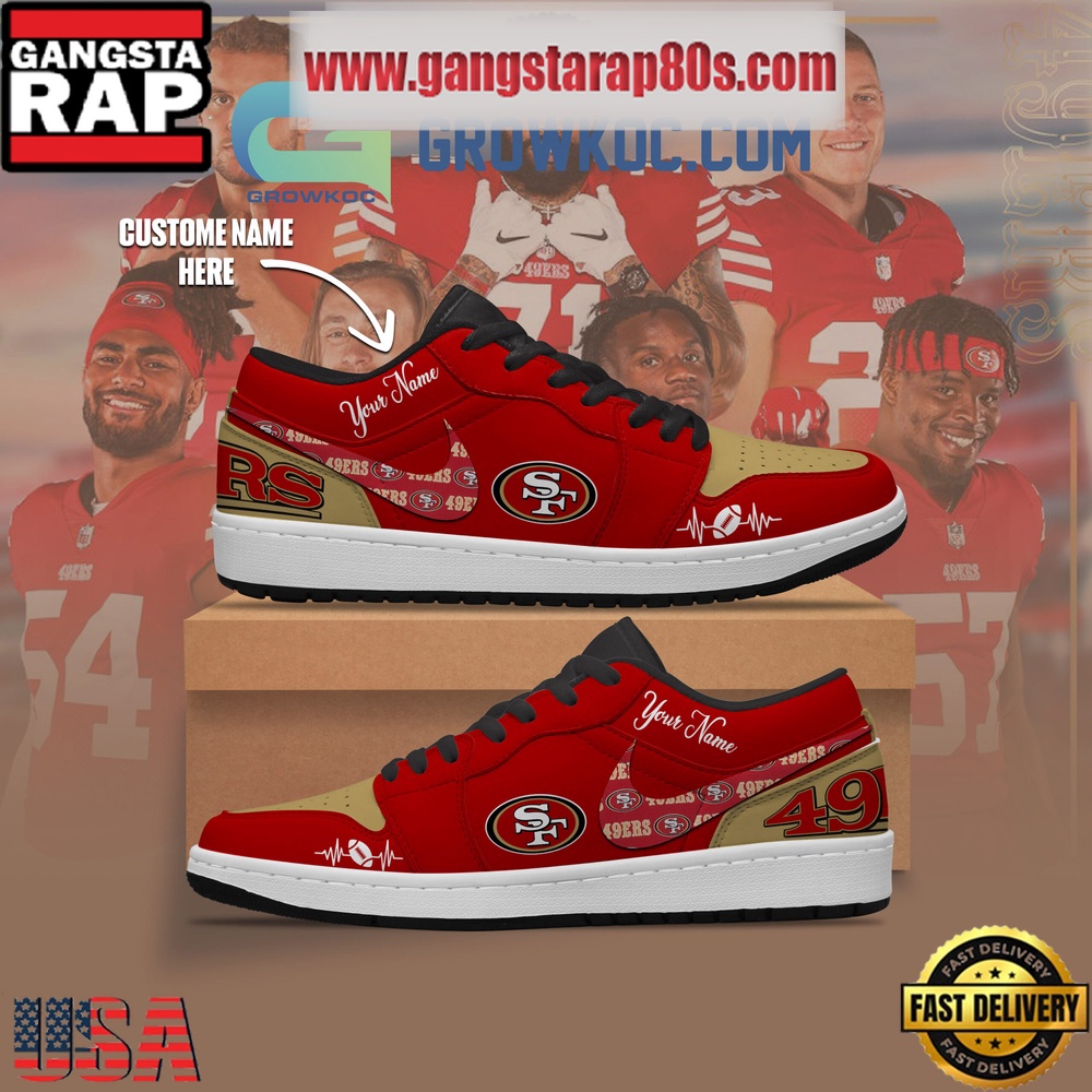 NFL San Francisco 49ers Personalized Air Jordan 1 Sneakers Shoes