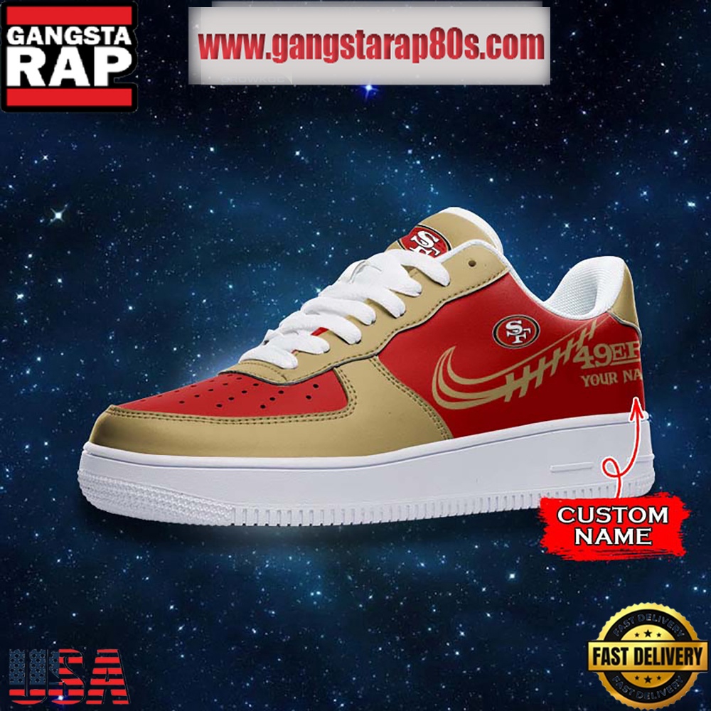 NFL San Francisco 49ers Unique Design Custom Name Air Force 1 Sneaker Shoes