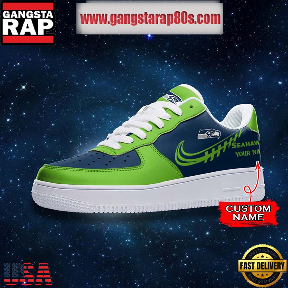 NFL Seattle Seahawks Unique Design Custom Name Air Force 1 Sneaker Shoes NFL Seattle Seahawks Unique Design Custom Name Air Force 1 Sneaker Shoes