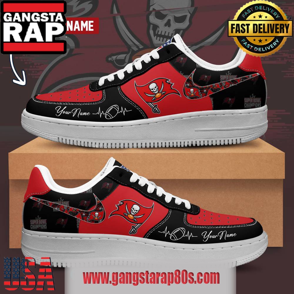 NFL Tampa Bay Buccaneers Custom Name Air Force 1 Running Sneakers Shoes NFL Tampa Bay Buccaneers Custom Name Air Force 1 Running Sneakers Shoes