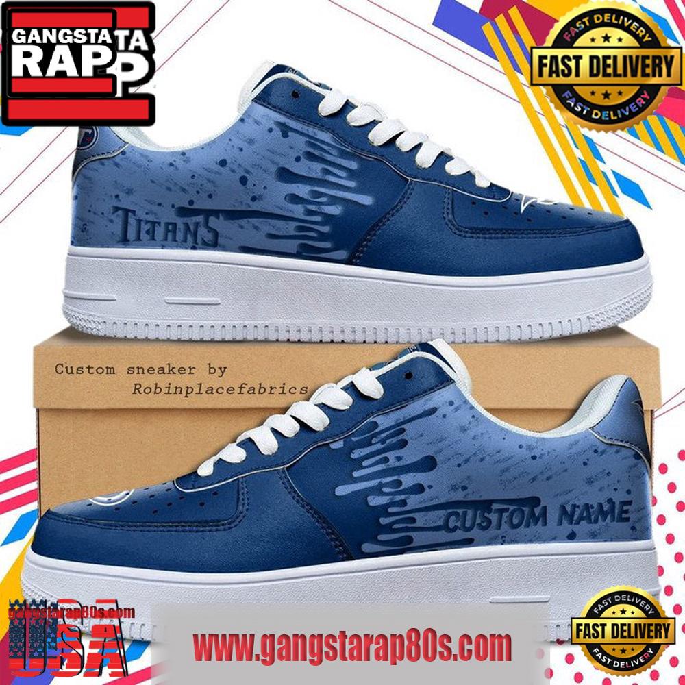 NFL Tennessee Titans Dripping Color Pattern Sneaker For Men Women