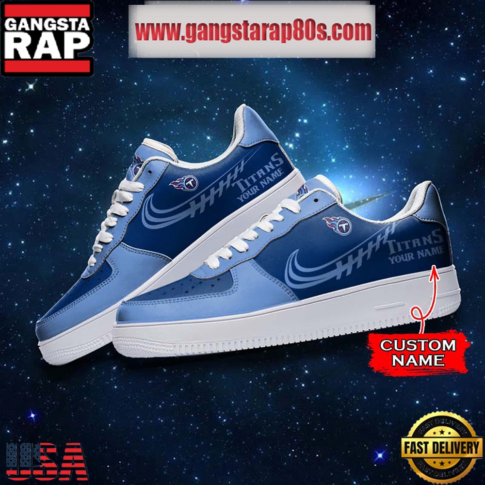 NFL Tennessee Titans Unique Design Custom Name Air Force 1 Sneaker Shoes NFL Tennessee Titans Unique Design Custom Name Air Force 1 Sneaker Shoes