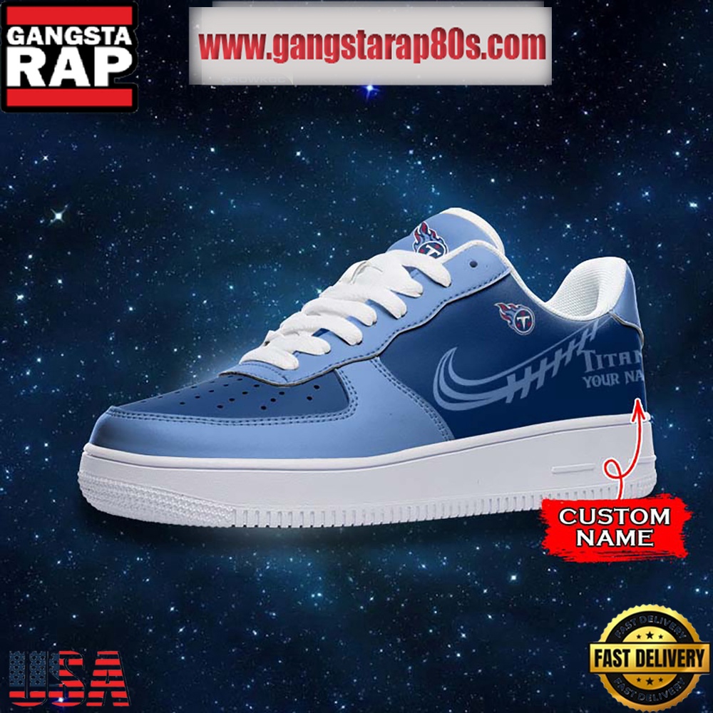 NFL Tennessee Titans Unique Design Custom Name Air Force 1 Sneaker Shoes NFL Tennessee Titans Unique Design Custom Name Air Force 1 Sneaker Shoes