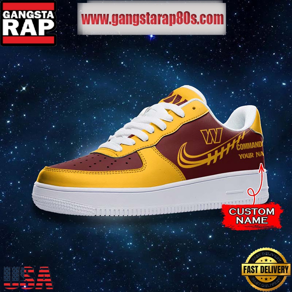 NFL Washington Commanders Unique Design Custom Name Air Force 1 Sneaker Shoes