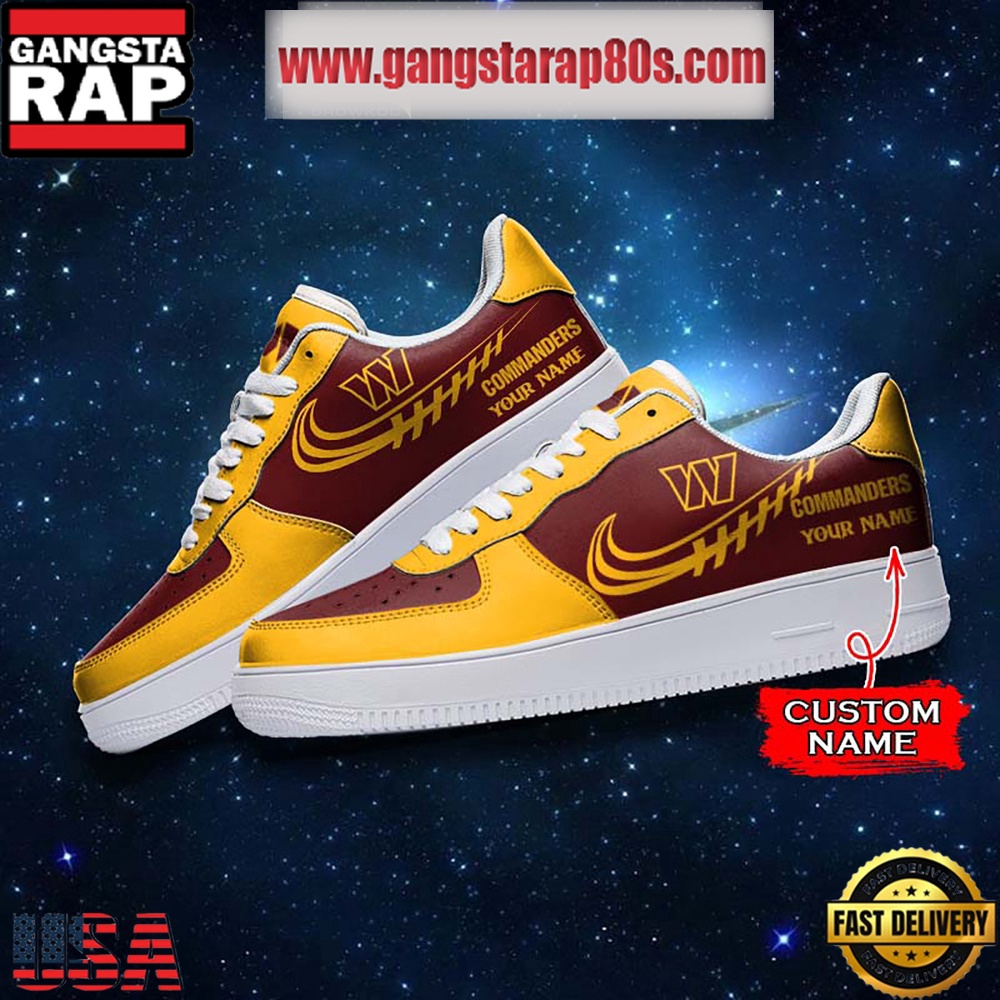 NFL Washington Commanders Unique Design Custom Name Air Force 1 Sneaker Shoes NFL Washington Commanders Unique Design Custom Name Air Force 1 Sneaker Shoes