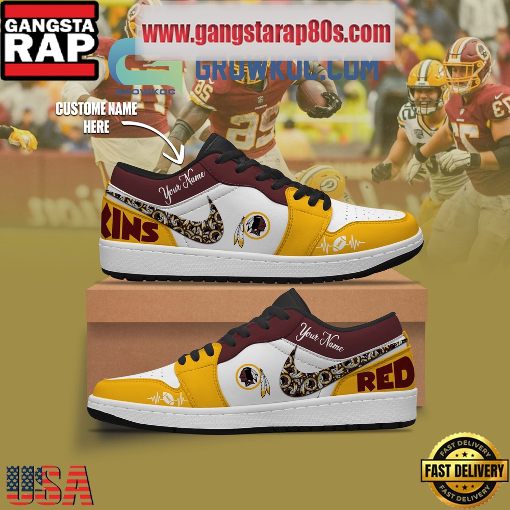 NFL Washington Redskins Personalized Air Jordan 1 Sneakers Shoes