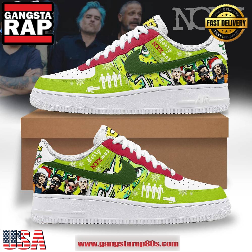NOFX Band Christmas 2024 Limited Edition Air Force 1 Running Sneakers Shoes