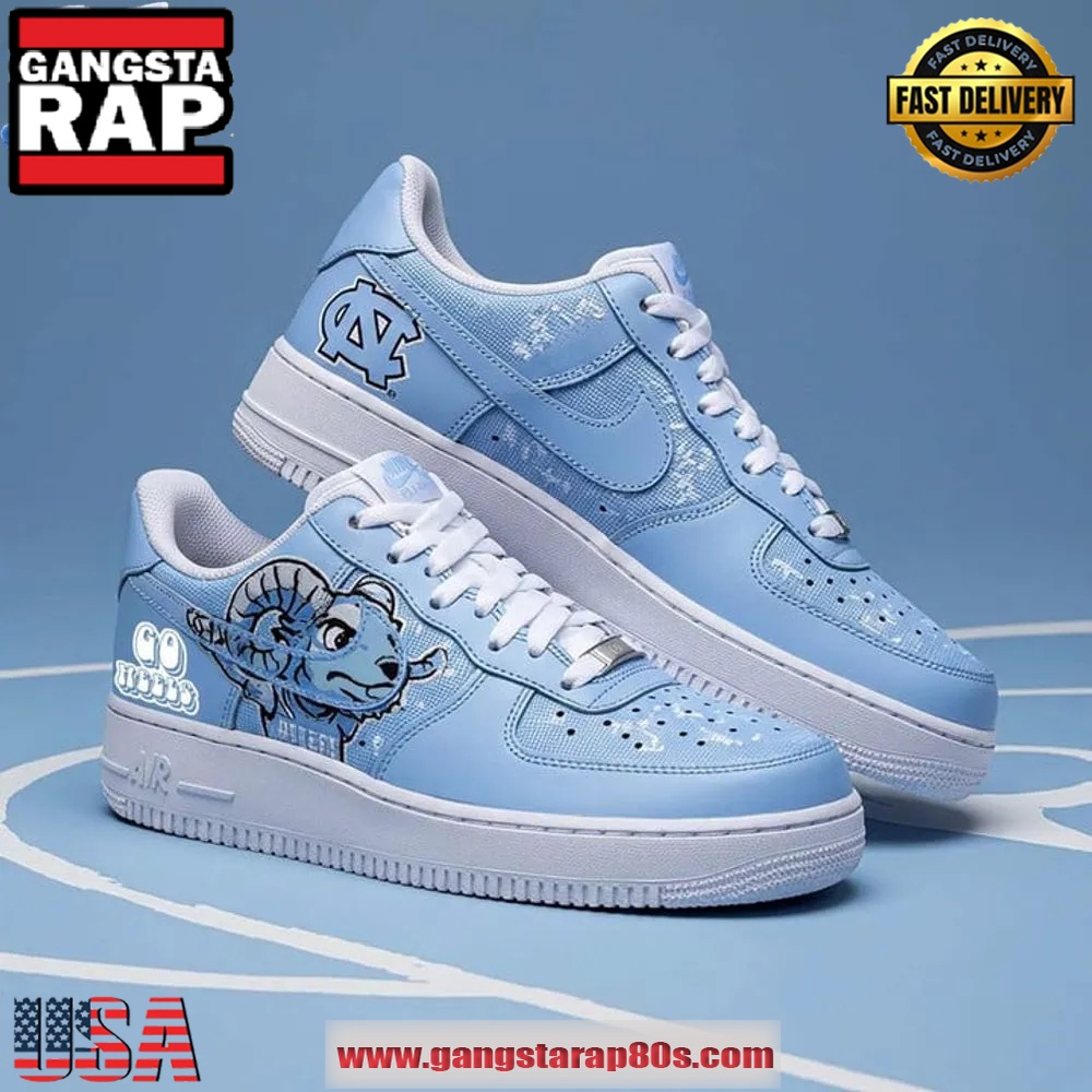 North Carolina Tar Heels Go Heels Air Force 1 Running Sneakers Shoes