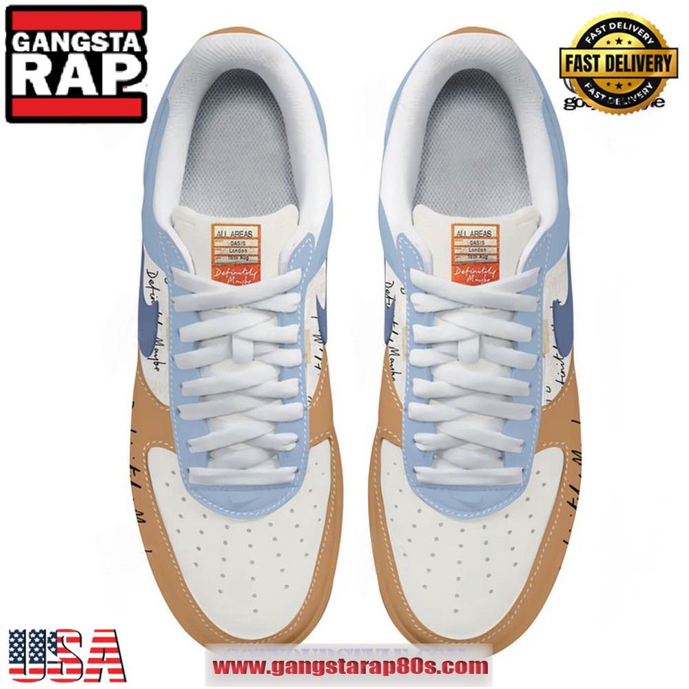 Oasis Band Definitely Maybe Limited Edition Air Force 1 Running Sneakers Shoes
