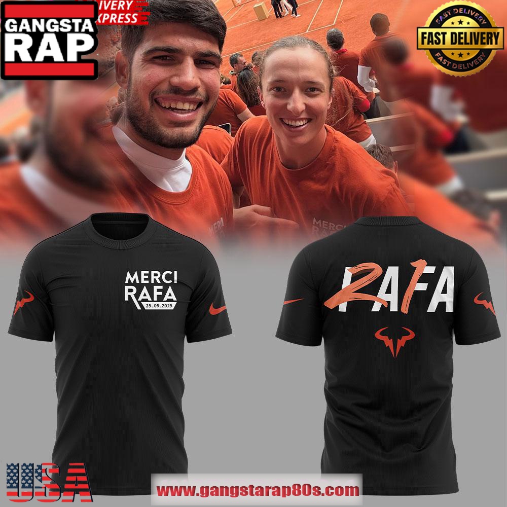 Offical Rafael Nadal Roland Garros Merci Rafa 2025 Black Unisex T-Shirt
