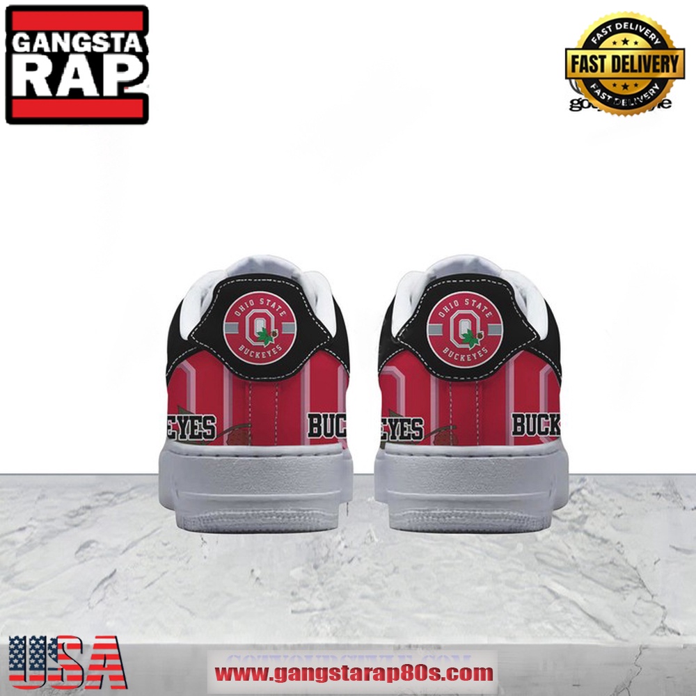 Ohio Buckeyes Custom Name Limited Edition Air Force 1 Running Sneakers Shoes Ohio Buckeyes Custom Name Limited Edition Air Force 1 Running Sneakers Shoes