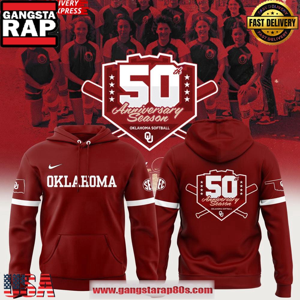 Oklahoma Sooners Softball 50th Anniversary Limited All Over Print Hoodie Oklahoma Sooners Softball 50th Anniversary Limited All Over Print Hoodie