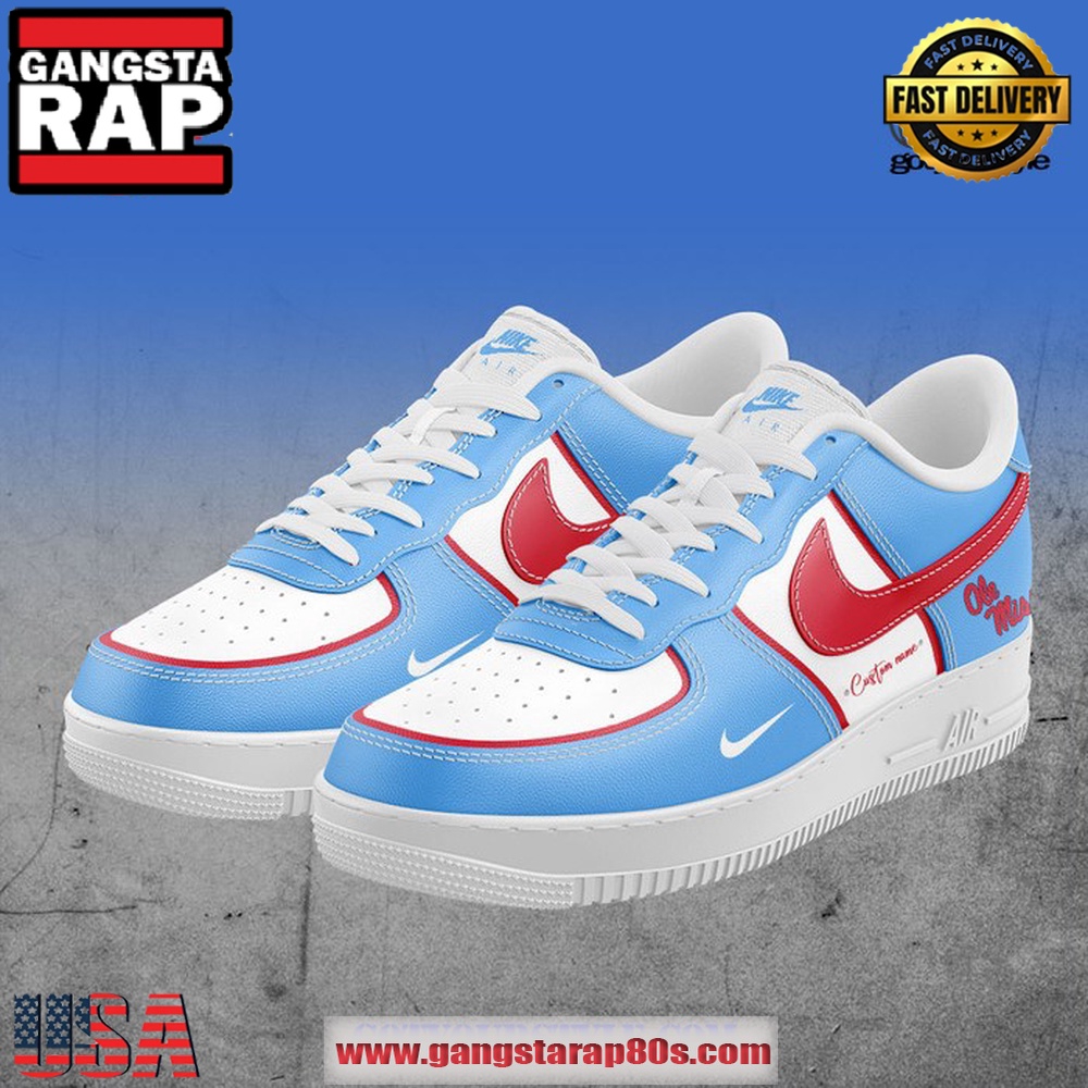Ole Miss Football Custom Name For Fans Air Force 1 Shoes Running Sneakers Shoes