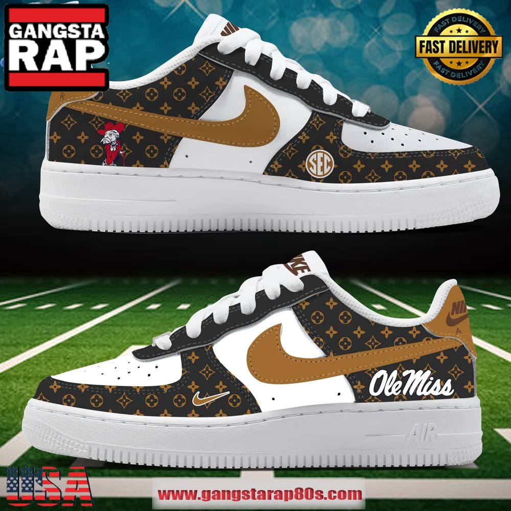Ole Miss x Louis Vuitton Limited Edition Air Force 1 Running Sneakers Shoes