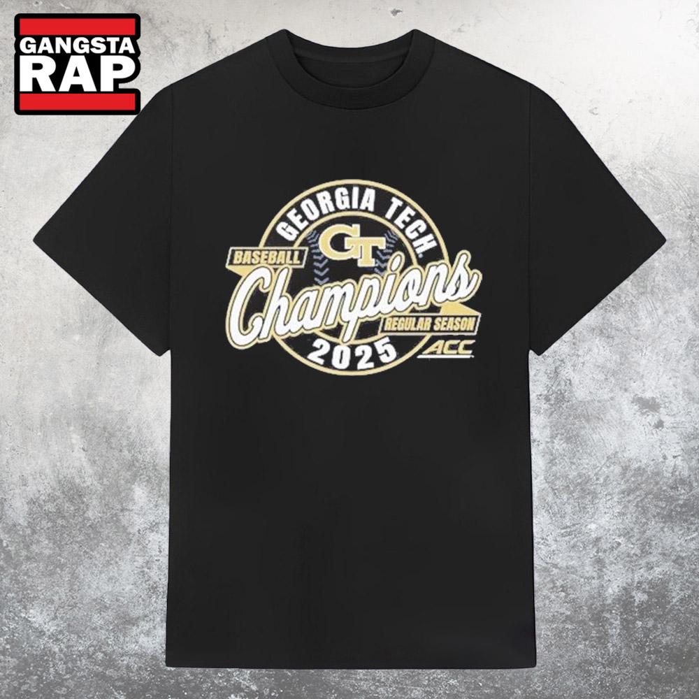 Original Georgia Tech Yellow Jackets 2025 ACC Baseball Regular Season Champions T Shirt Original Georgia Tech Yellow Jackets 2025 ACC Baseball Regular Season Champions T Shirt