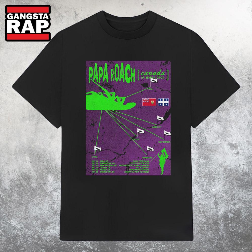 Papa Roach Canada Summer Tour 2025 T Shirt