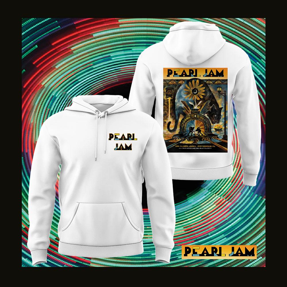 Pearl Jam Dark Matter Tour From Pittsburgh 2025 White Hoodie