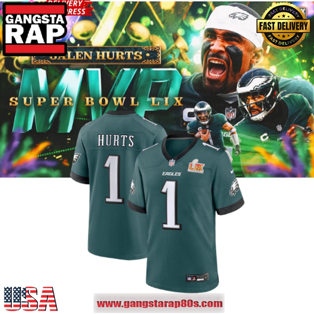 Philadelphia Eagles Jalen Hurts MVP Super Bowl NFL Football Jersey