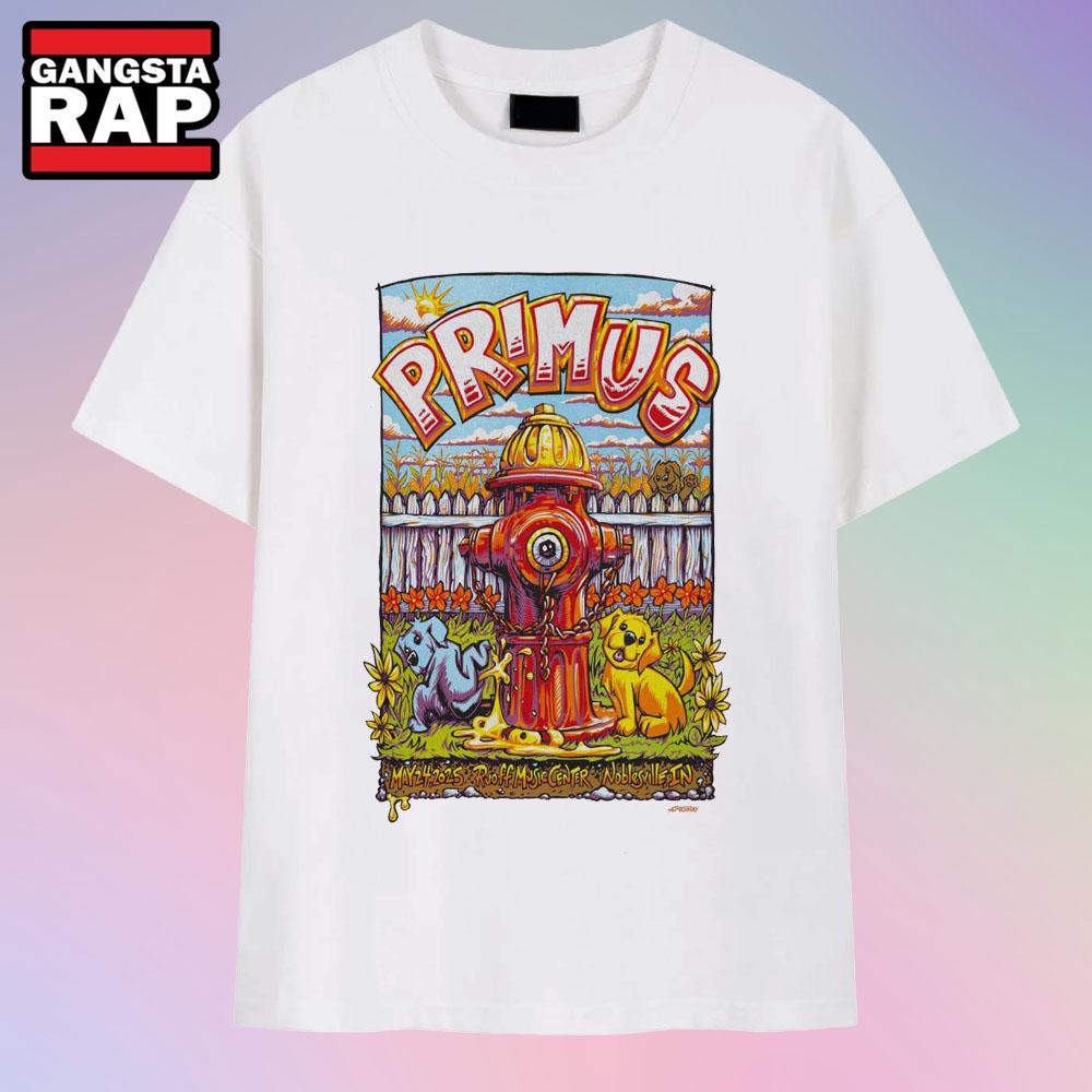 Primus At Ruoff Music Center In Noblesville, IN On May 24 2025 Concert T Shirt