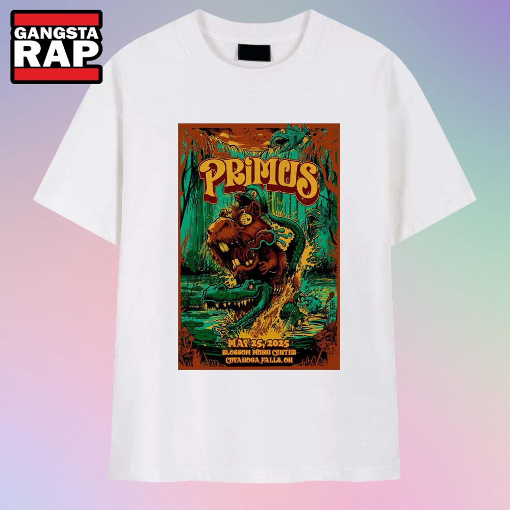 Primus Blossom Music Center Cuyahoga Falls, OH May 25 2025 Tour T Shirt
