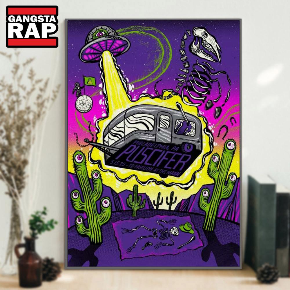 Puscifer TD Pavilion At The Mann Philadelphia, PA May 15 2025 Concert Poster Canvas Art