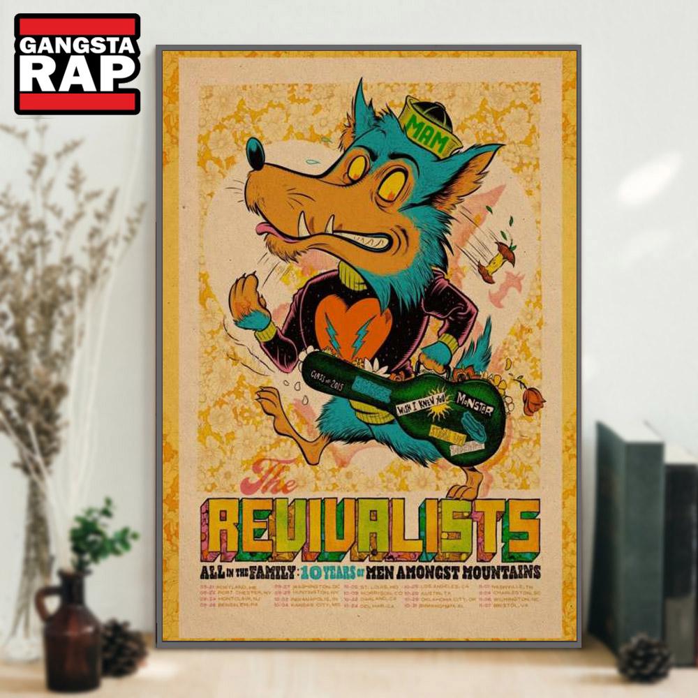 Revivalists All In The Family 10 Year Of Men Amongst Mountains Tour 2025 Poster Canvas Art