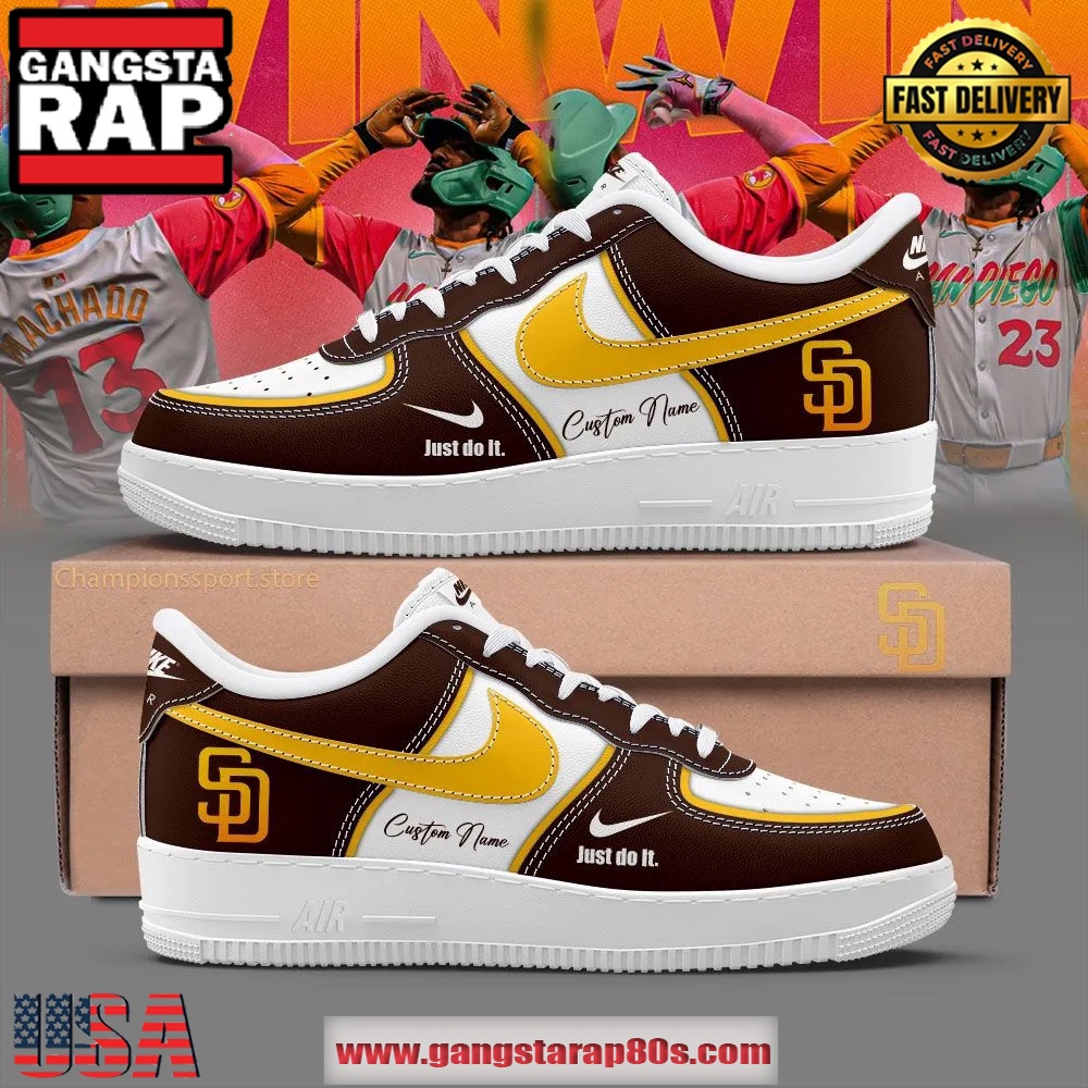 San Diego Padres Just Do It Air Force 1 Running Sneakers Shoes San Diego Padres Just Do It Air Force 1 Running Sneakers Shoes