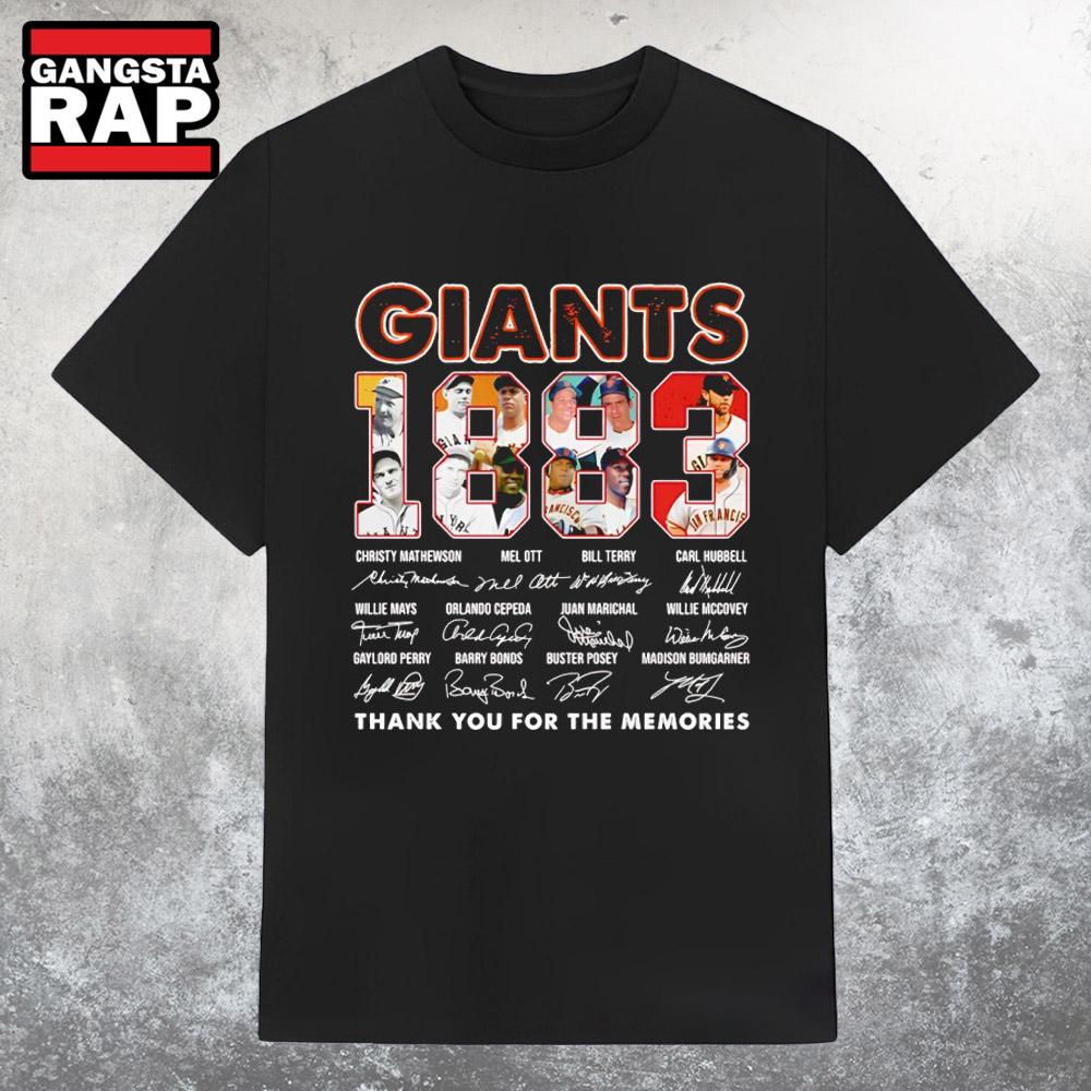 San Francisco Giants 1883 Thank You for the Memories Signature T Shirt San Francisco Giants 1883 Thank You for the Memories Signature T Shirt