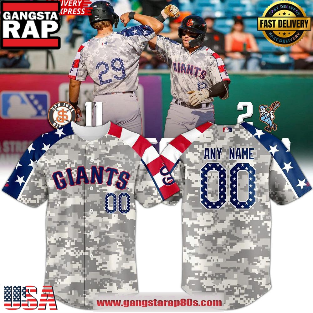 San Jose Giants Military Appreciation 2025 Baseball Jersey Shirts