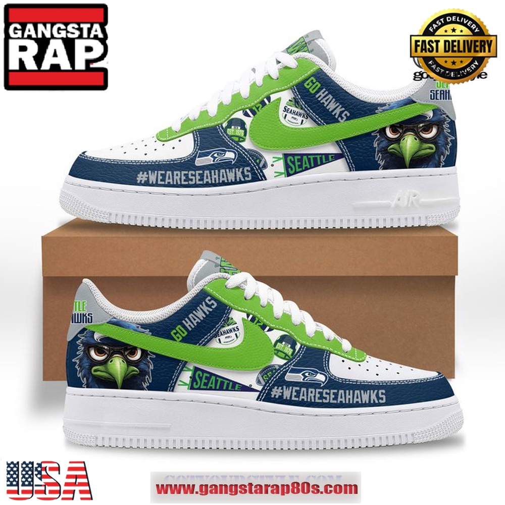 Seattle Seahawks Go Hawks Limited Air Force 1 Running Sneakers Shoes