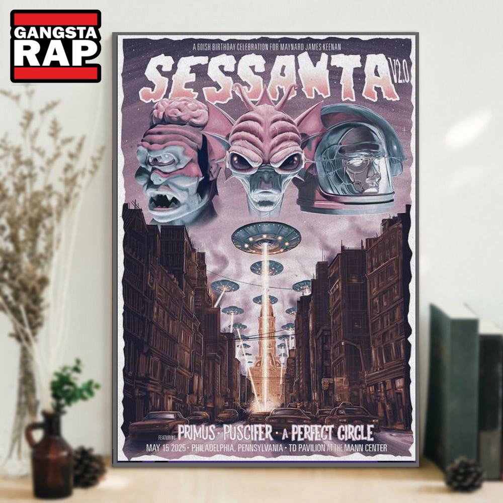 Sessanta V2.0 TD Pavilion At The Mann Philadelphia, PA May 15 2025 Tour Poster Canvas Art