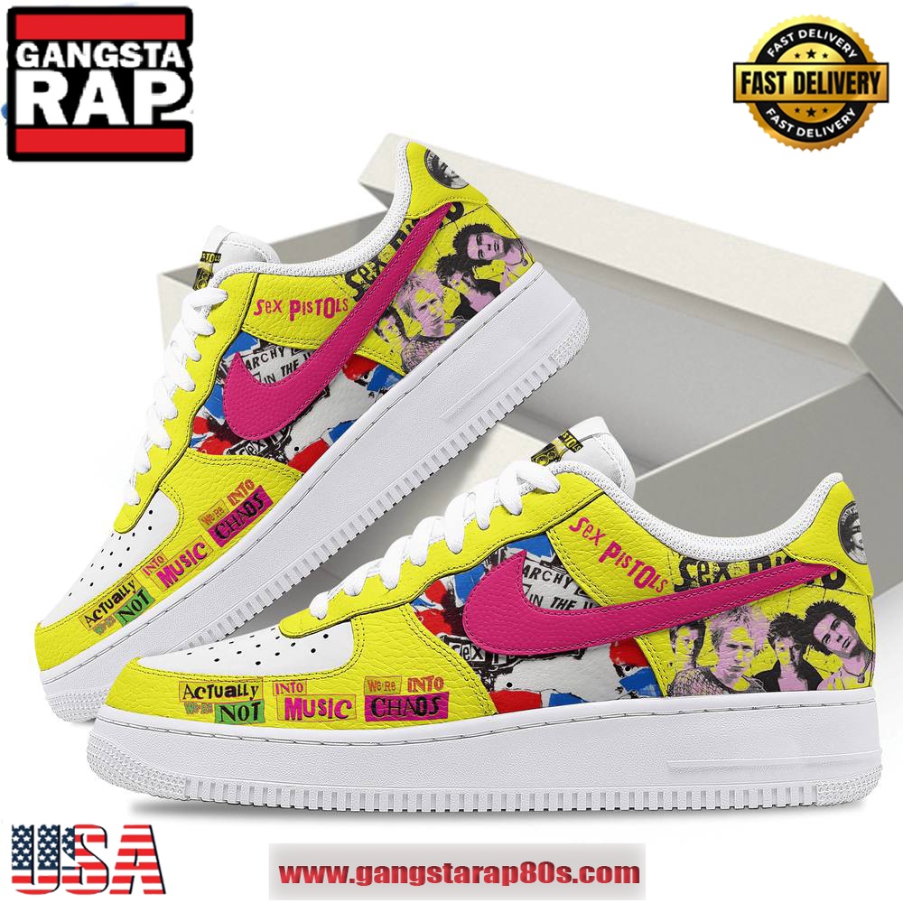 Sex Pistols We Are Into Chaos Limited Edition Air Force 1 Running Sneakers Shoes