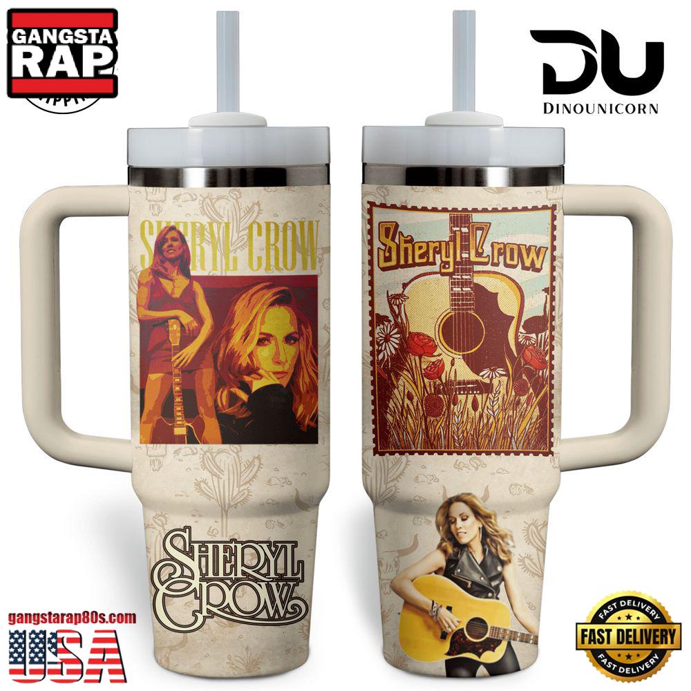 Sheryl Crow Music Custom Stanley Quencher 40oz Stainless Steel Tumbler With Handle Sheryl Crow Music Custom Stanley Quencher 40oz Stainless Steel Tumbler With Handle