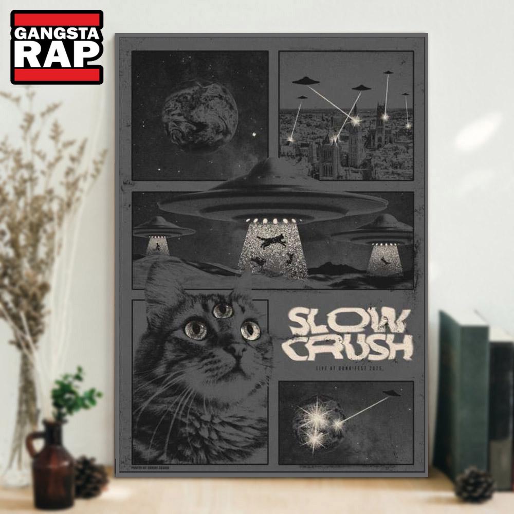Slow Crush Live At Dunk! Fest 2025 Poster Canvas Art