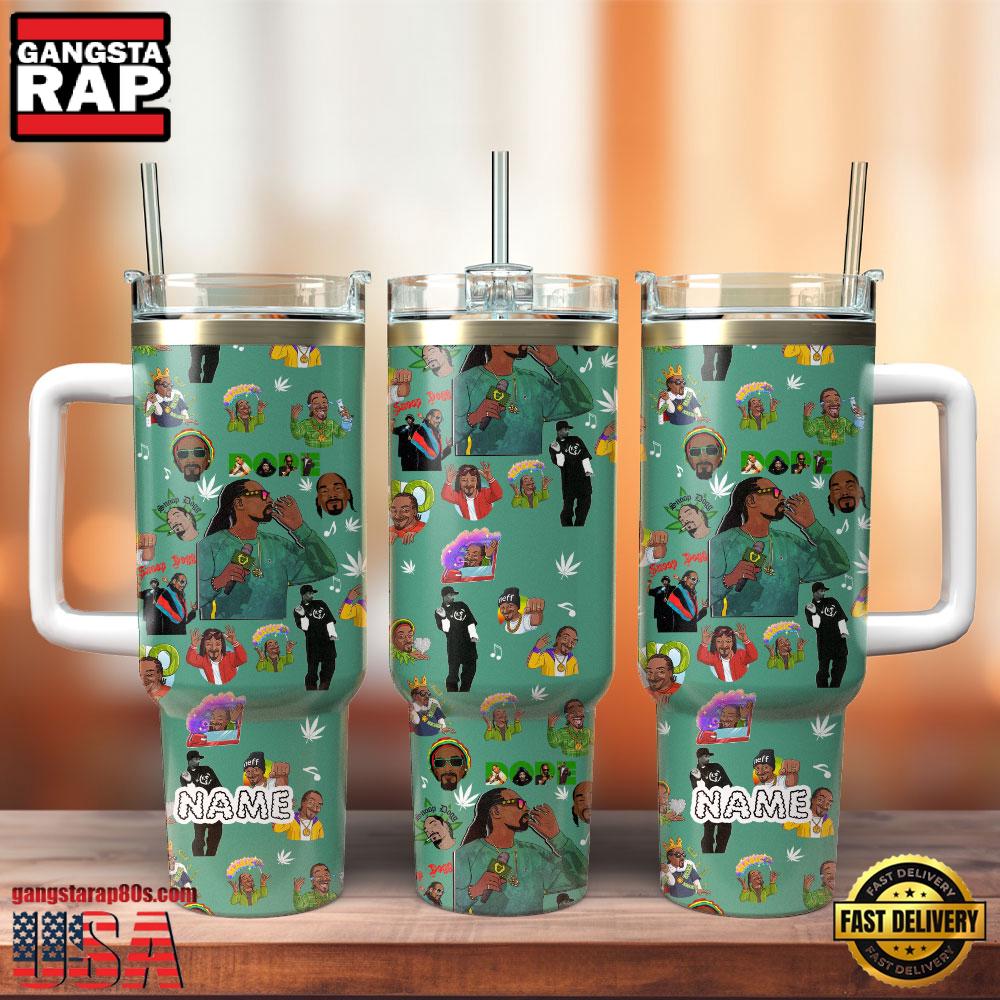 Snoop Dogg Music Custom Stanley Quencher 40oz Stainless Steel Tumbler With Handle For Fans