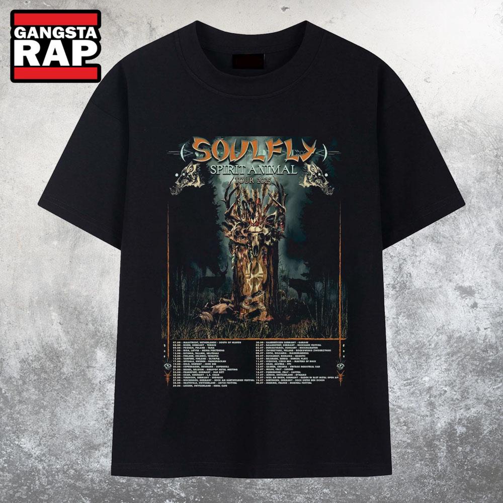 Soulfly Spirit Animal Tour 2025 Poster T Shirt Soulfly Spirit Animal Tour 2025 Poster T Shirt