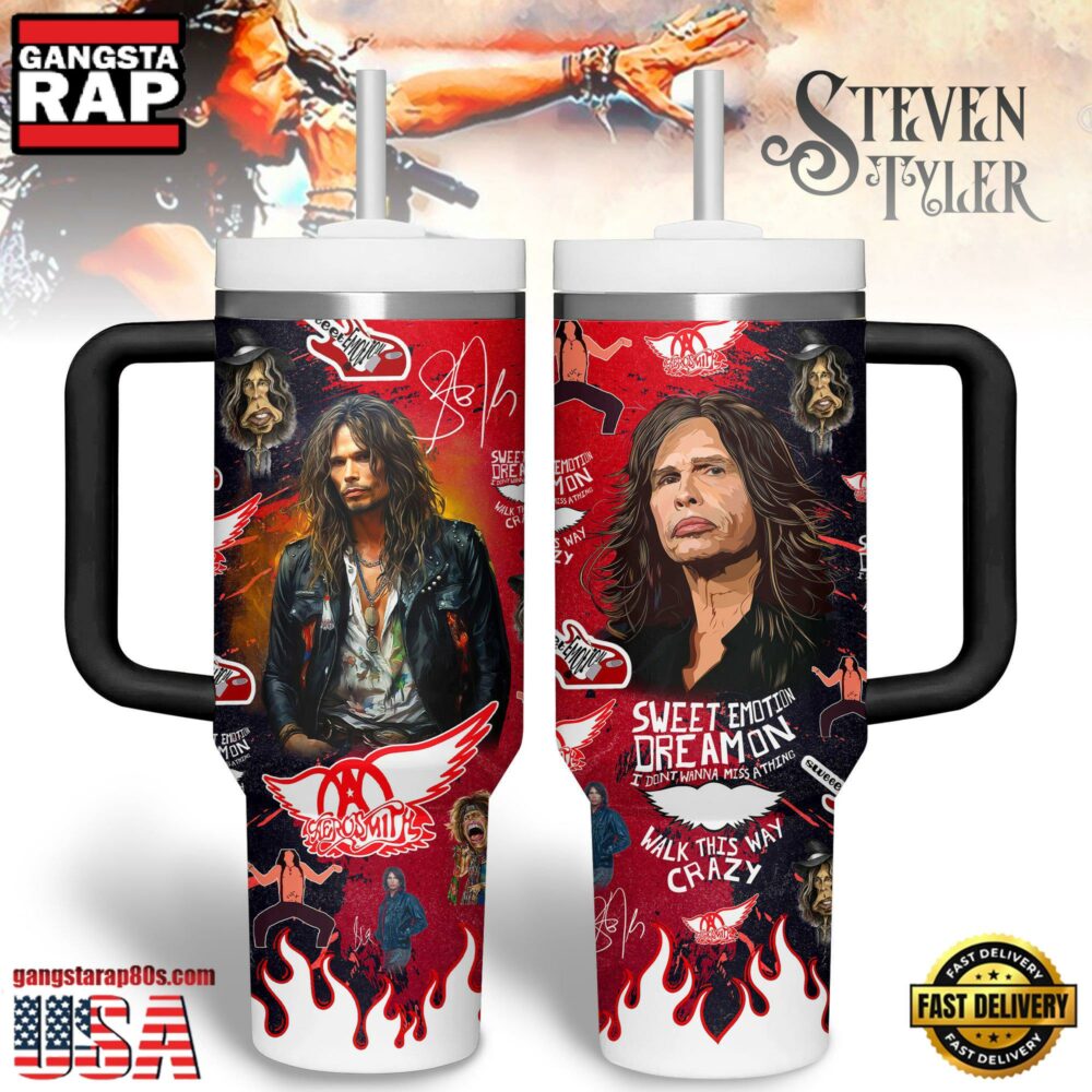 Steven Tyler Music Custom Stanley Quencher 40oz Stainless Steel Tumbler Steven Tyler Music Custom Stanley Quencher 40oz Stainless Steel Tumbler