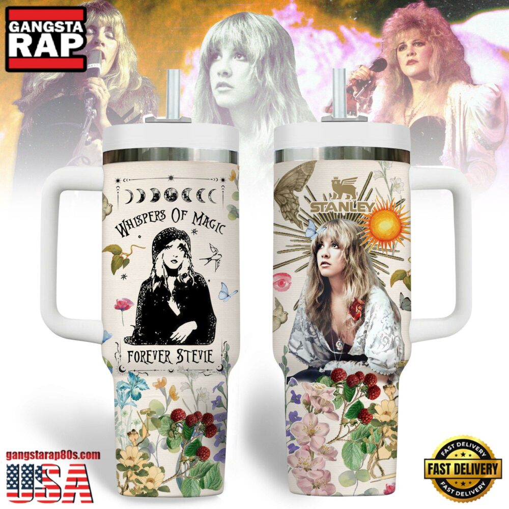 Stevie Nicks Music Custom Stanley Quencher 40oz Stainless Steel Tumbler With Handle For Fans