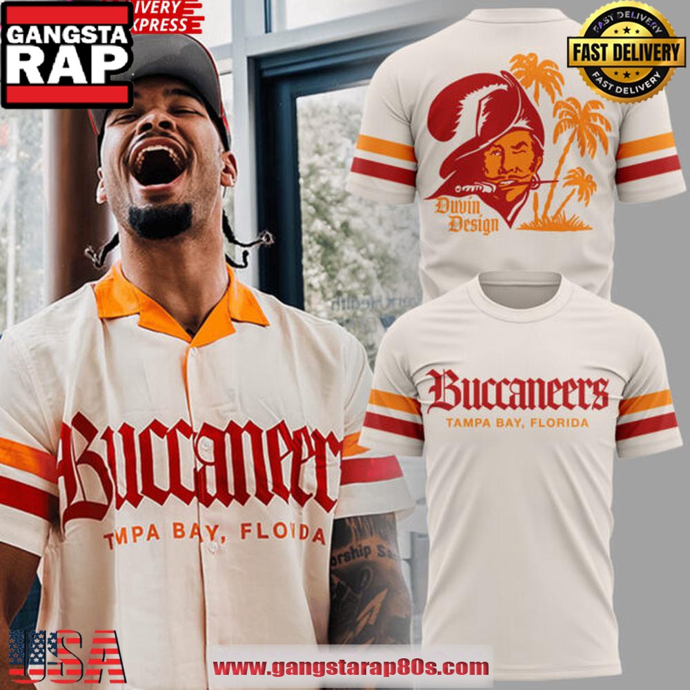 Tampa Bay Buccaneers Duvin Designs Co. Cream Cabana T-Shirt