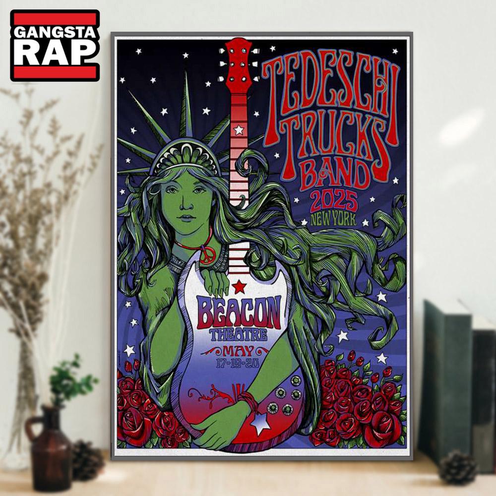 Tedeschi Trucks Band Beacon Theatre New York, NY May 17-19 2025 Tour Poster Canvas Art Tedeschi Trucks Band Beacon Theatre New York, NY May 17-19 2025 Tour Poster Canvas Art