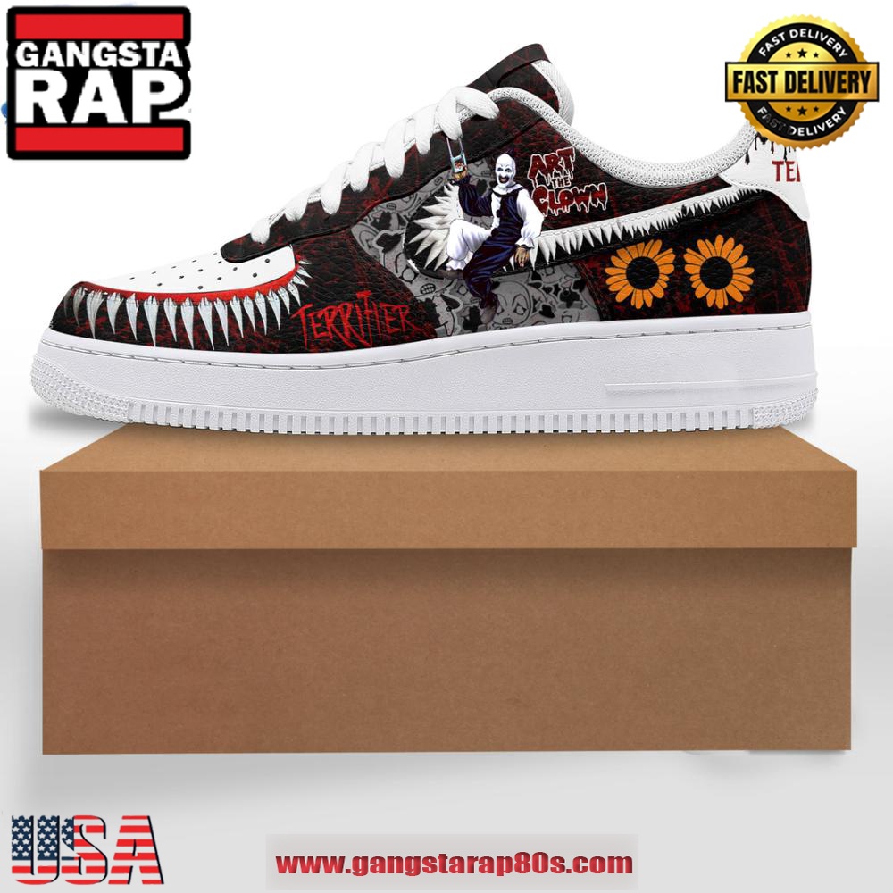 Terrifier Art The Clown Limited Edition Air Force 1 Running Sneakers Shoes Terrifier Art The Clown Limited Edition Air Force 1 Running Sneakers Shoes