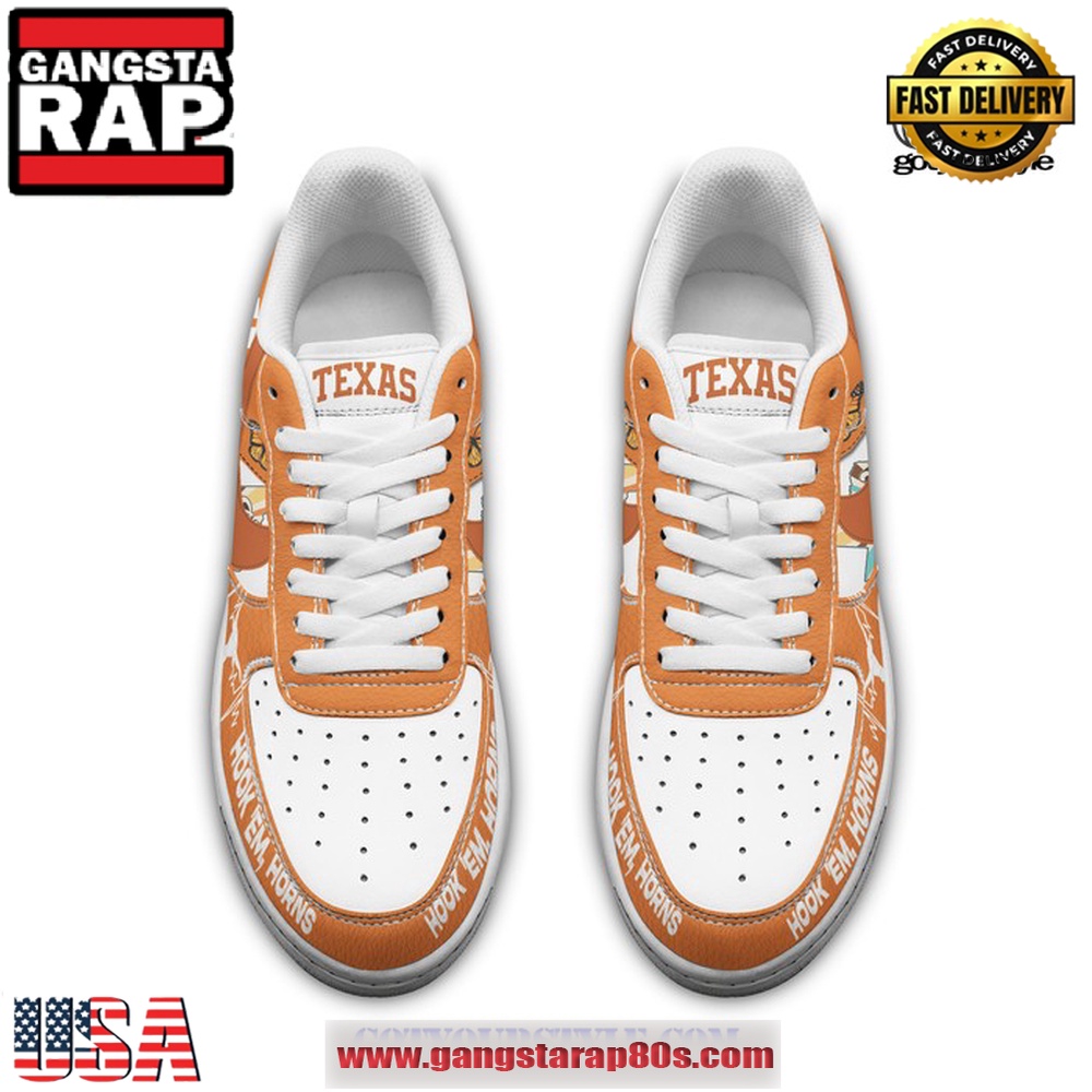 Texas Longhorns Hook Em Horns Air Force 1 Running Sneakers Shoes Texas Longhorns Hook Em Horns Air Force 1 Running Sneakers Shoes