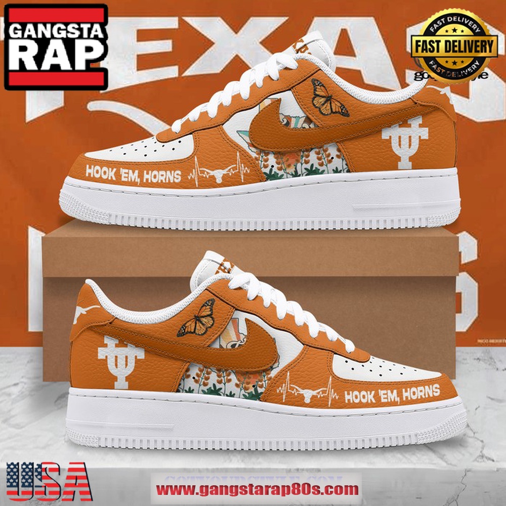 Texas Longhorns Hook Em Horns Air Force 1 Running Sneakers Shoes Texas Longhorns Hook Em Horns Air Force 1 Running Sneakers Shoes