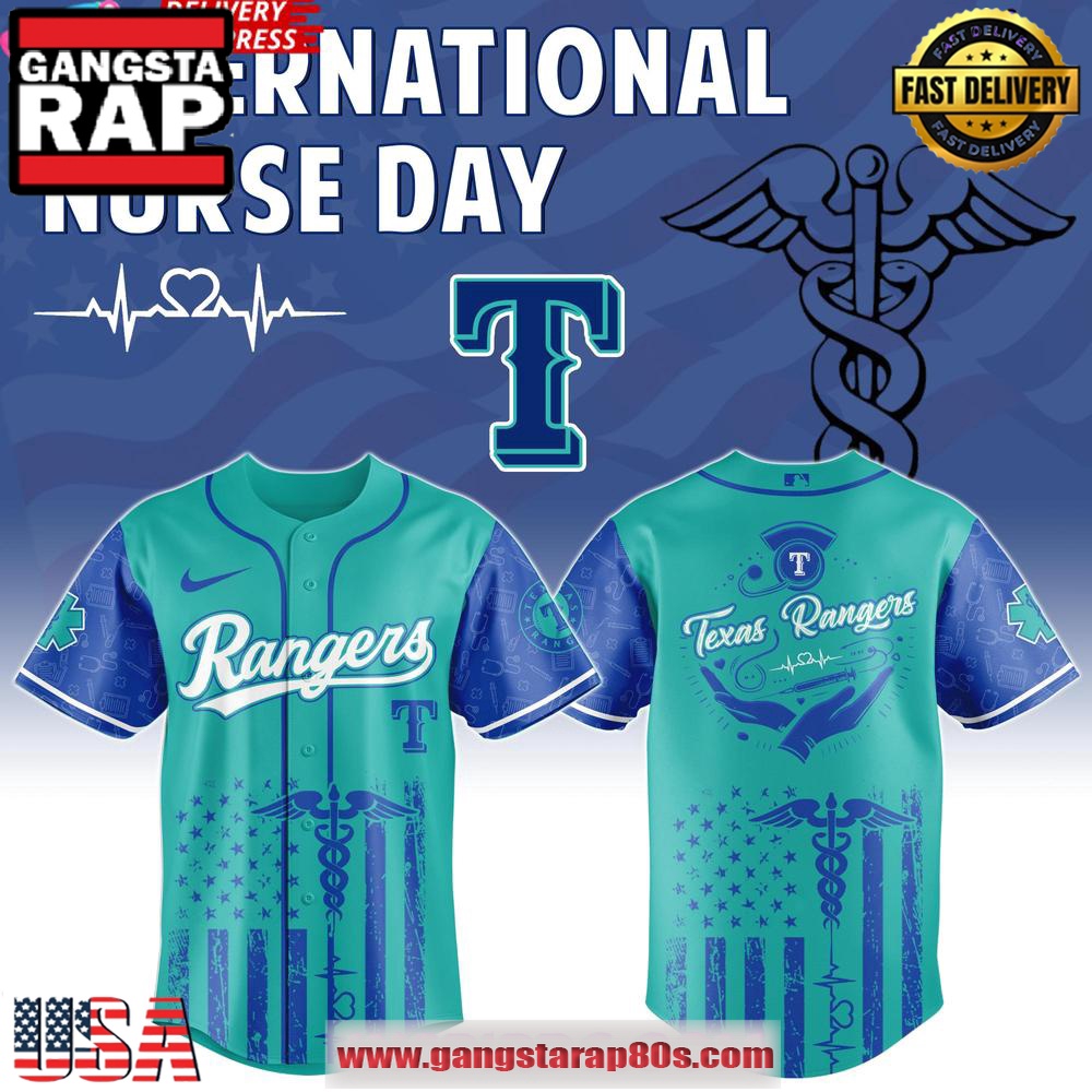 Texas Rangers MLB x International Nurse 2025 Baseball Jersey Shirt Texas Rangers MLB x International Nurse 2025 Baseball Jersey Shirt