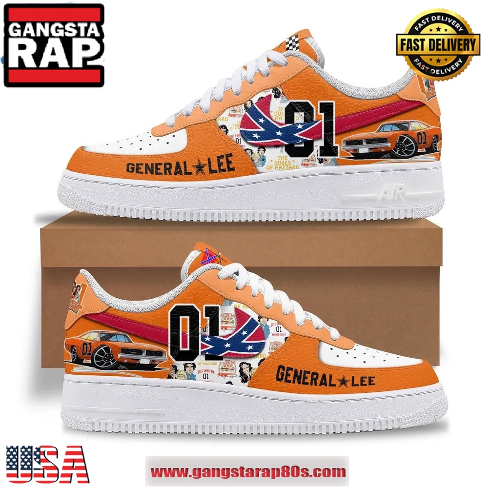 The Dukes of Hazzard General Lee Air Force 1 Running Sneakers Shoes The Dukes of Hazzard General Lee Air Force 1 Running Sneakers Shoes