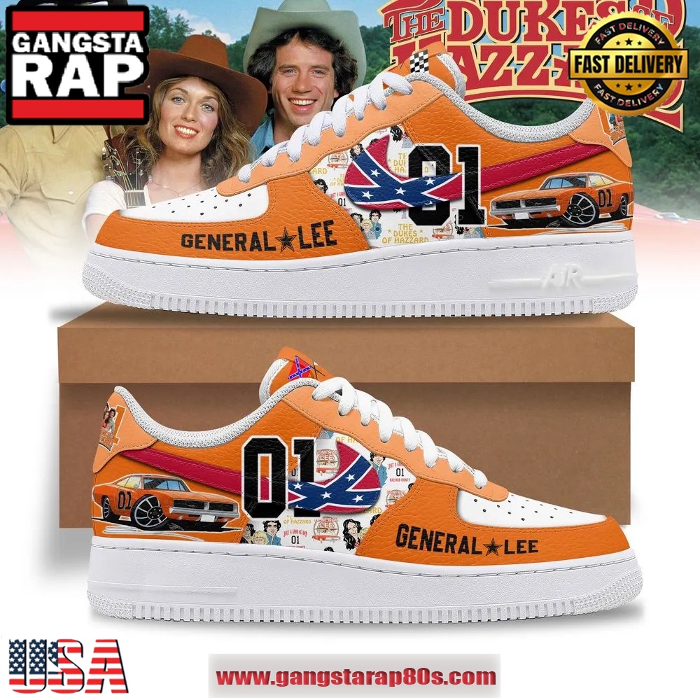 The Dukes of Hazzard General Lee Air Force 1 Running Sneakers Shoes The Dukes of Hazzard General Lee Air Force 1 Running Sneakers Shoes