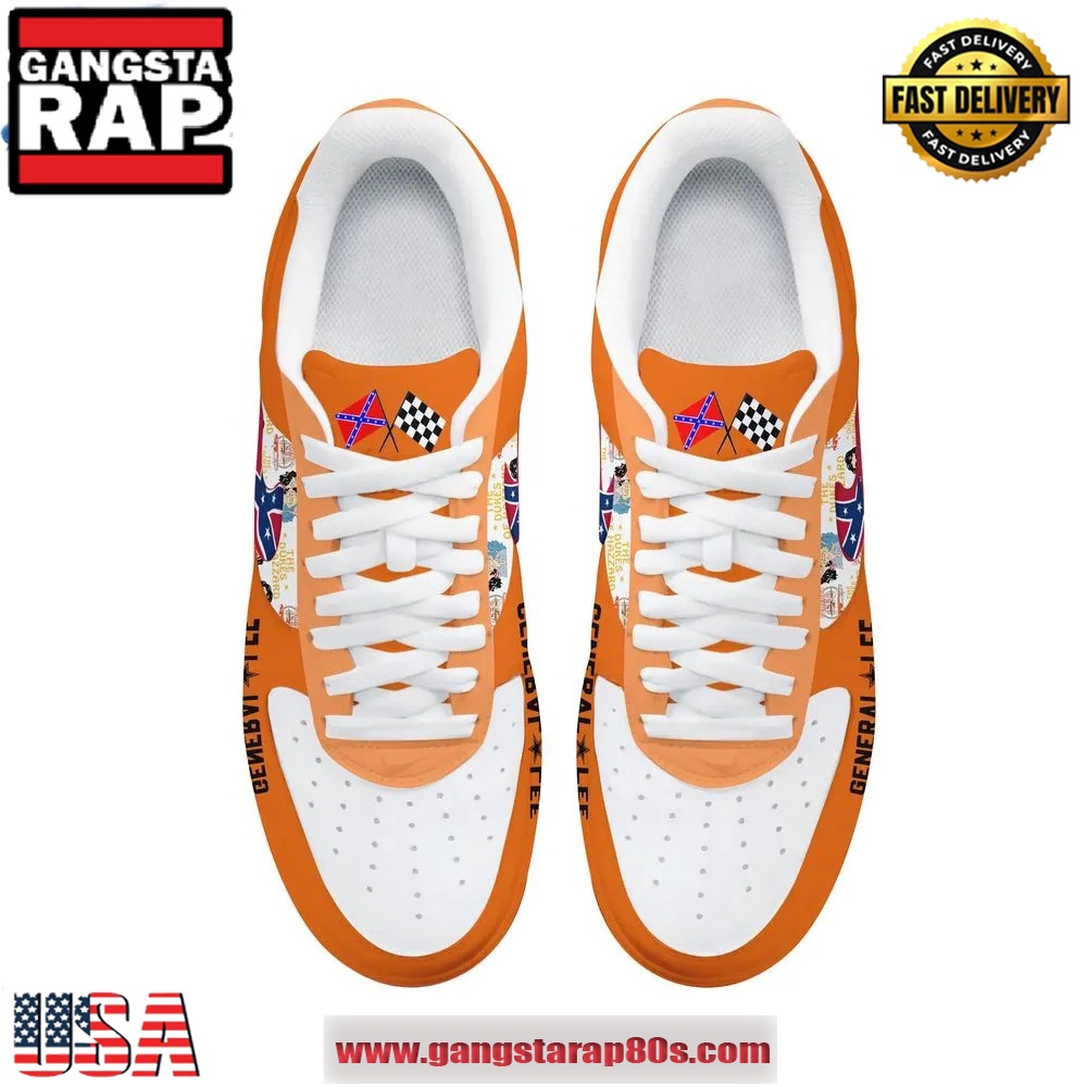 The Dukes of Hazzard General Lee Air Force 1 Running Sneakers Shoes The Dukes of Hazzard General Lee Air Force 1 Running Sneakers Shoes
