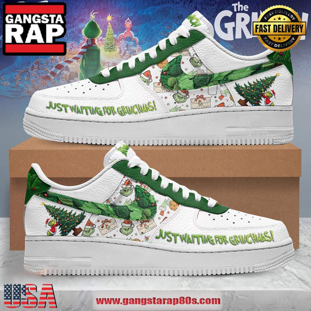 The Grinch Just Waiting For Grinchmas Limited Air Force 1 Running Sneakers Shoes