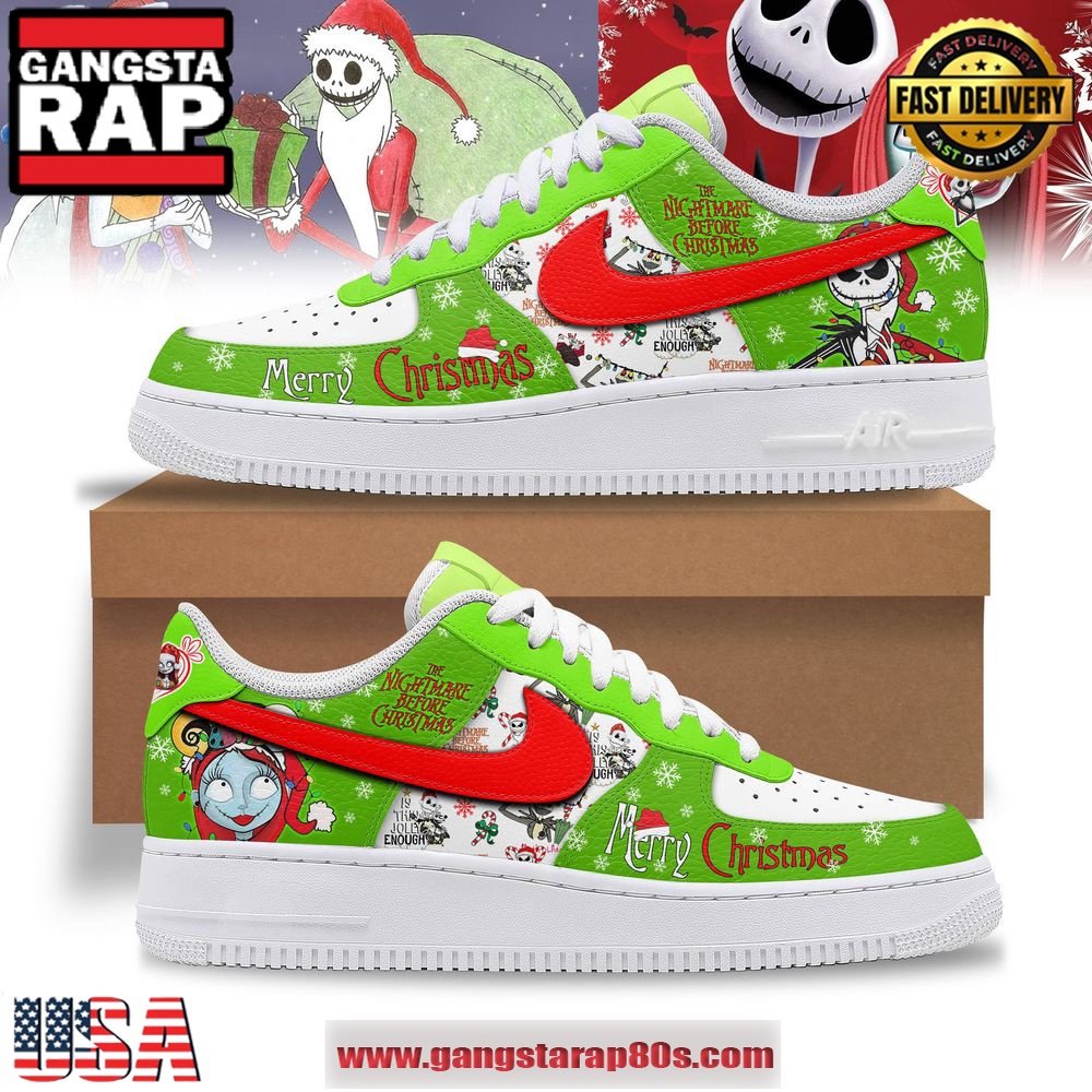 The Nightmare Before Christmas Merry Christmas 2024 Air Force 1 Running Sneakers Shoes